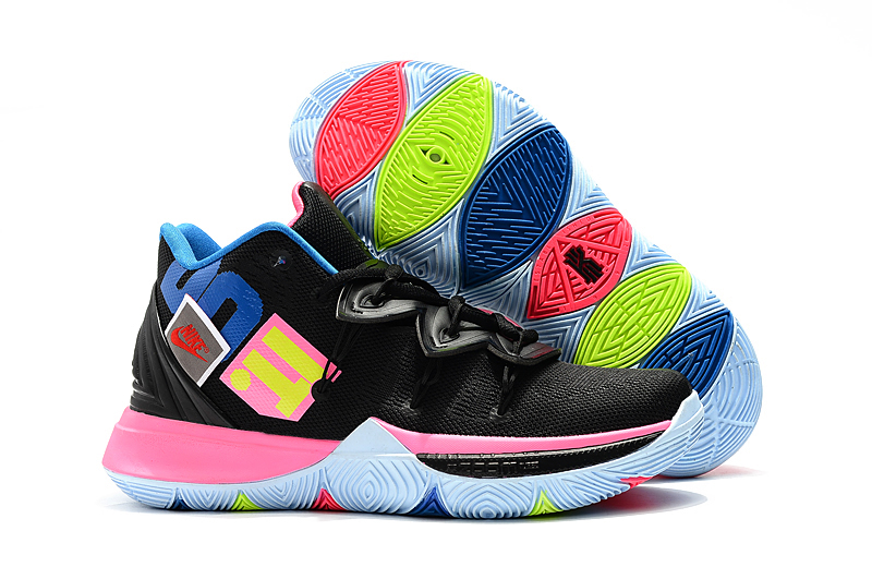 Nike Kyrie 5 Black Pink Jade Blue Shoes For Boys